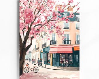 Paris Art Print Paris Travel Poster Paris Cafe Canvas Wall Art Framed Wall Art Wedding Gift Personalised Birthday Gift Kitchen Decor Home