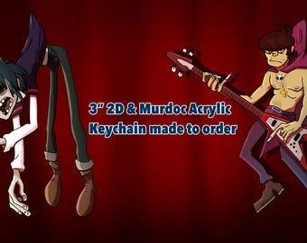 MADE TO ORDER  3” 2D & Murdoc Feel Good Inc Acrylic Keychains