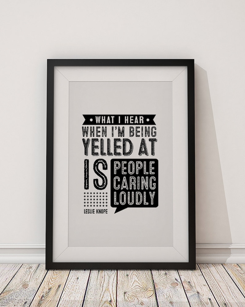 leslie knope people caring loudly diy printable etsy
