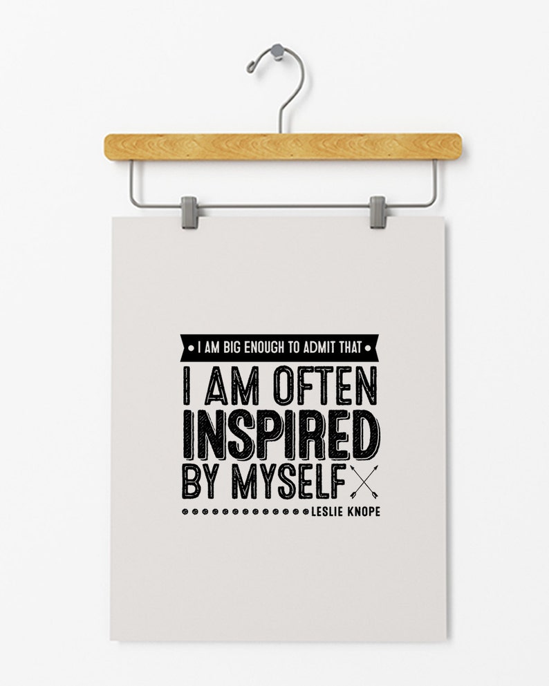 leslie knope i am often inspired by myself etsy