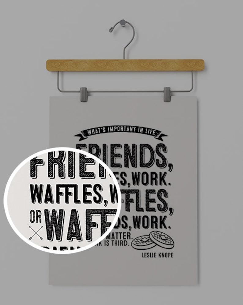 leslie knope tom haverford quote posters waffles etsy