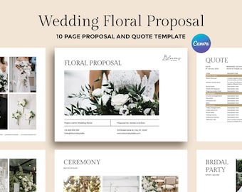 Plantilla editable de propuesta floral / Precios para bodas y eventos (Canva)
