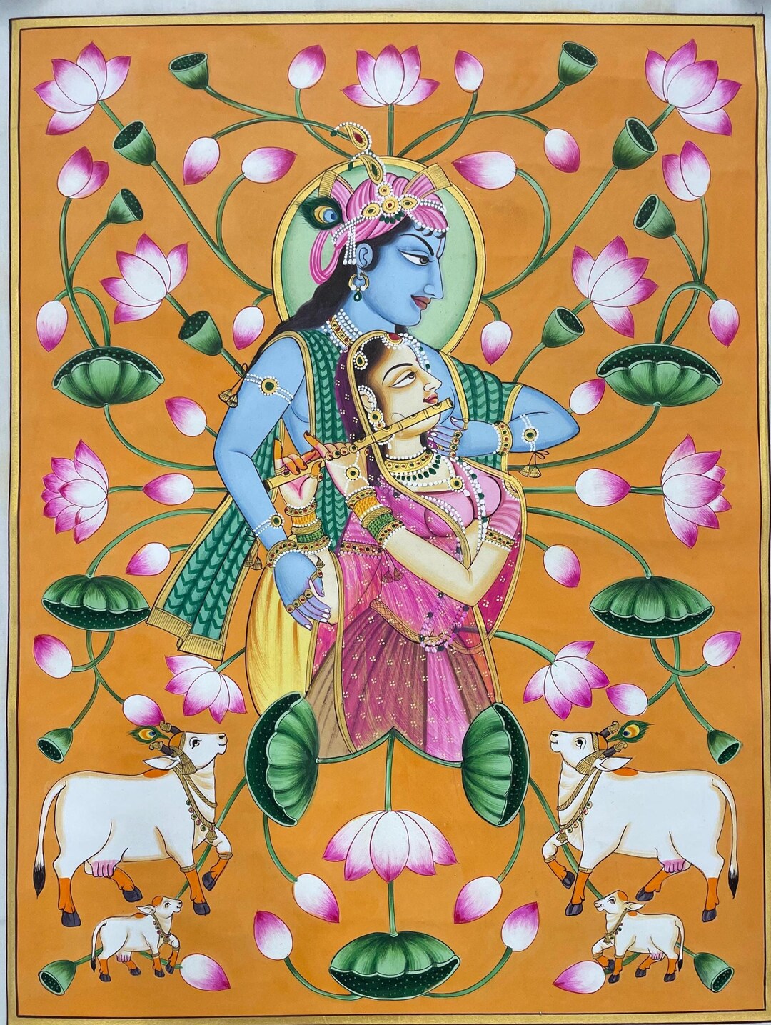 Radha Krishna Painting on Cloth Original Hand Made Pichwai - Etsy