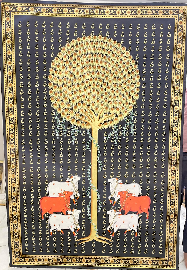 24K Gold Tree of Life Pichwai Painting: Hand-painted Indian Art - Etsy