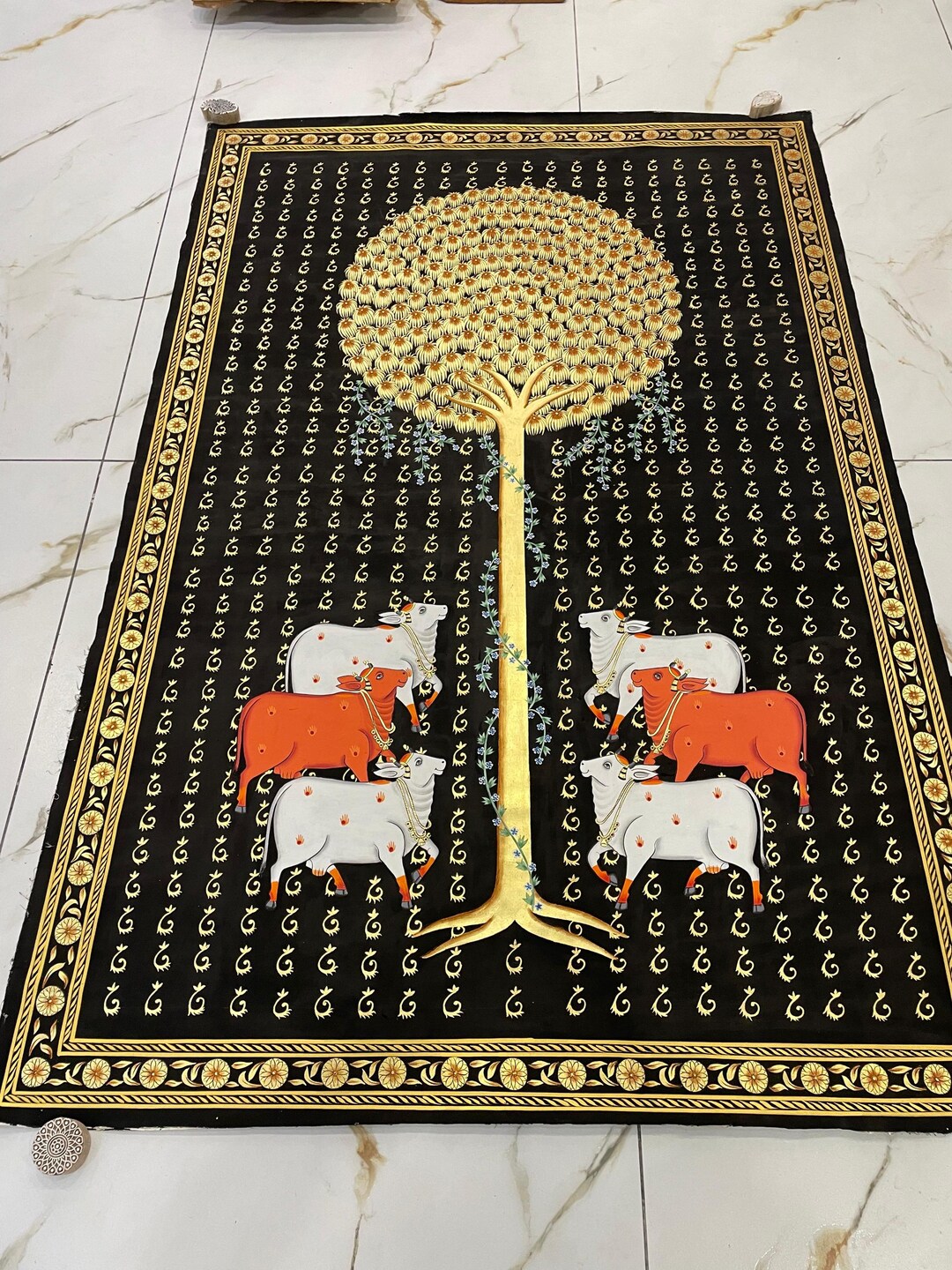 24K Gold Tree of Life Pichwai Painting: Hand-painted Indian Art - Etsy
