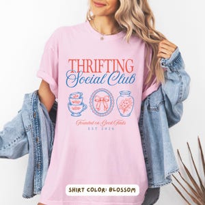 Thrifting Social Club Shirt, Vintage Thrift Aesthetic Tee, Sustainable Fashion Gift For Thrifters, Flea Market Lover Graphic Shirt Tee image 7