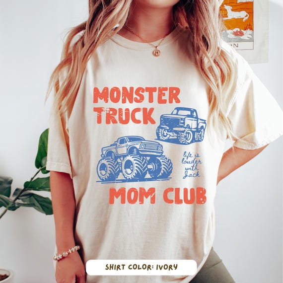 Monster Truck Mom Shirt Comfort Colors Vintage Racing Tee Mom Of Boys Gift Boy Mom Club Graphic Tee Birthday Gift For Mothers Day Trendy