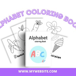 Libro para colorear del alfabeto en PDF para niños: 54 letras de la A a la Z con divertidas ilustraciones. Imprimible educativo. Aprende el alfabeto coloreando.
