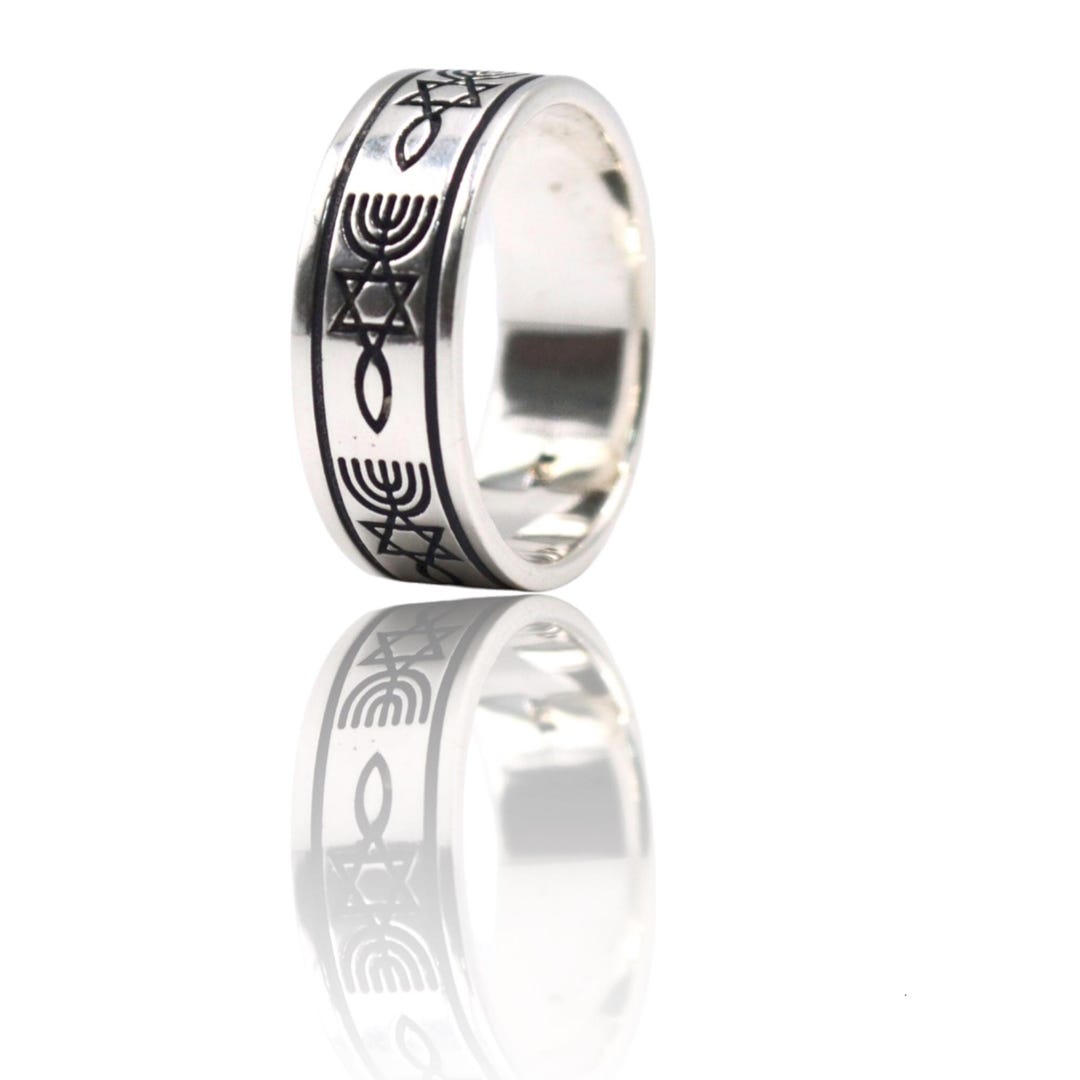 vintage-sterling-silver-messianic-ring-star-of-david-menorah-fish-etsy