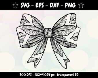 Bow SVG: design for Cricut, Commercial Use, autumn leaf