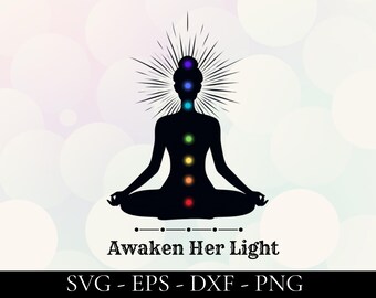 Yoga Clipart - Chakra PNG | 7 Chakras | Yoga Girl Clipart | Meditation Clipart | Yoga Pose Svg | Namaste Svg | Seven Chakra Clipart