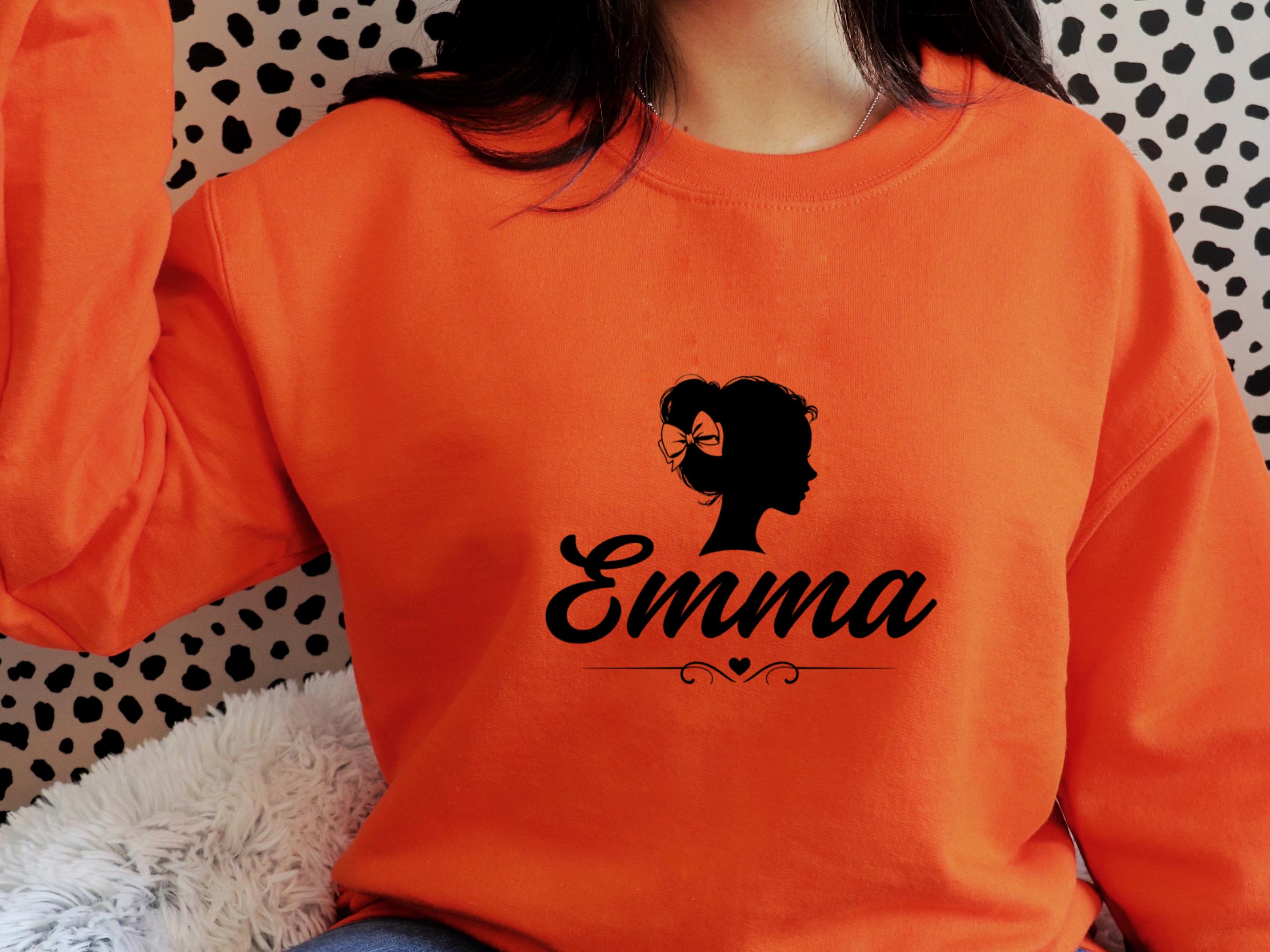 Emma SVG Girl Silhouette - Personalized Girl Name Shirt | Hand