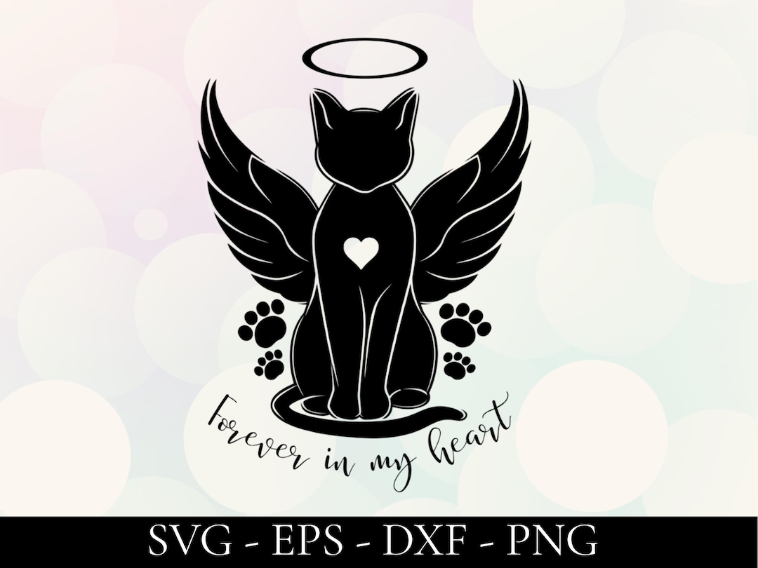 In Loving Memory Cat SVG — Angel Cat Memorial Clipart | Pet Loss ...
