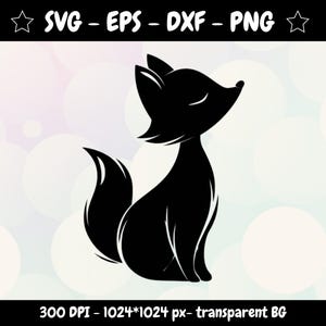 Black Fox SVG: Minimalist Sticker Design for Cricut & Silhouette (Digital Download)