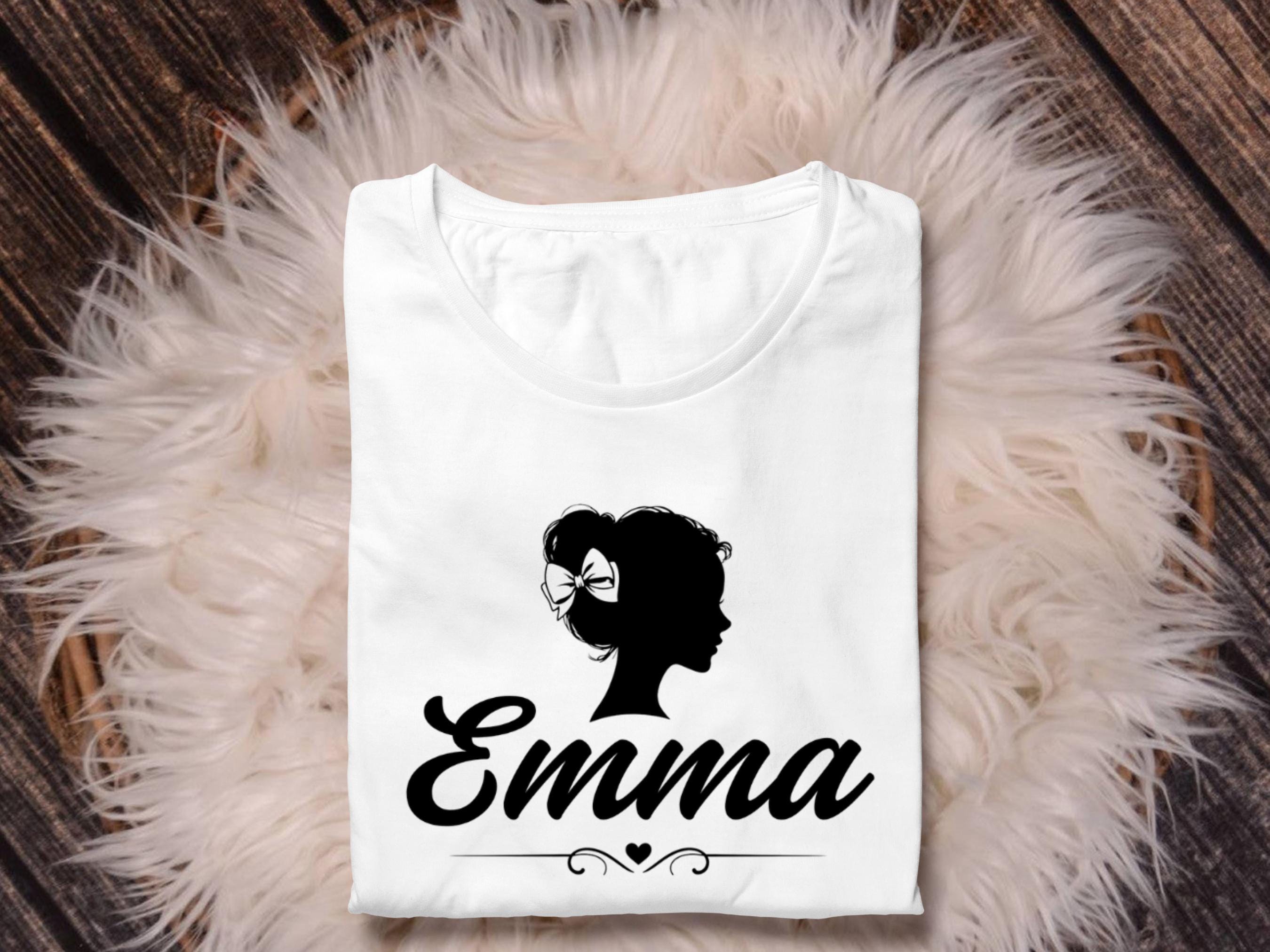 Emma SVG Girl Silhouette - Personalized Girl Name Shirt | Hand