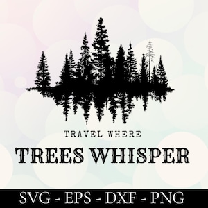 Pine Tree Decal -  Camping SVG | Forest Scene SVG | Outdoor Hiking Shirt | Pine Tree Vector | Tree Line & Wilderness Svg | Cricut Cut File