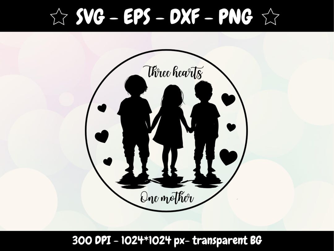 Three Kids SVG: Design for Cricut, Commercial Use, Children Silhouette ...