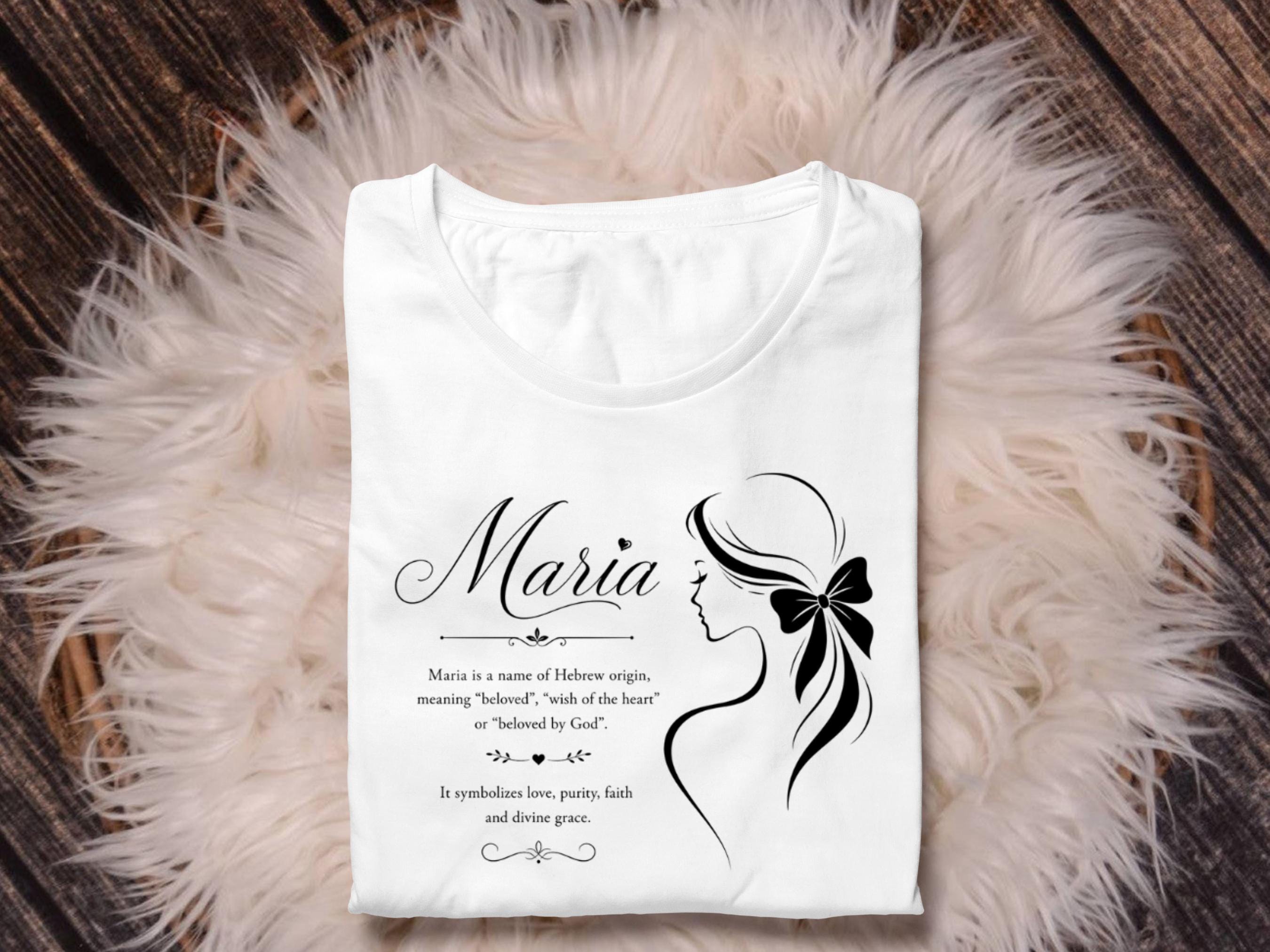 Maria Name SVG PNG – Name Meaning Calligraphy | Woman Silhouette