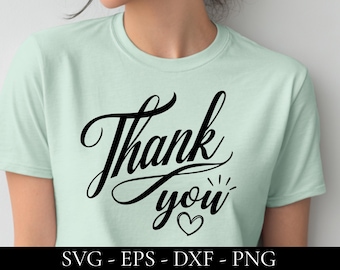 Thank You SVG - Thank You Decal | Thank You Card | Thank You Clipart Cut File for Cricut | png dxf eps svg format