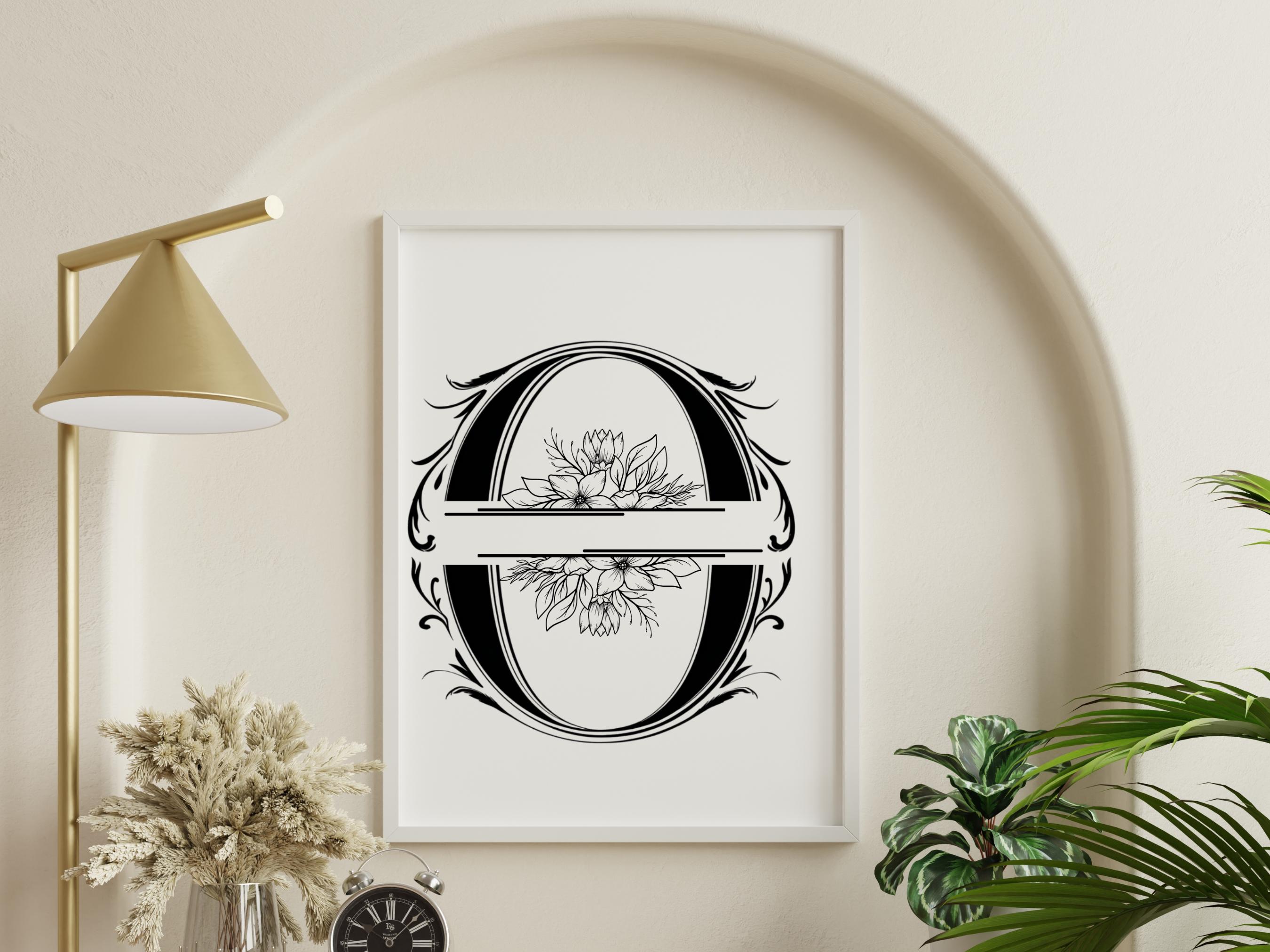 Elegant Letter O Monogram SVG PNG: Floral Initial O, Commercial Use ...