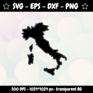 イタリア地図SVG：CricutとSilhouette用トラベルステッカーデザイン（デジタルダウンロード）