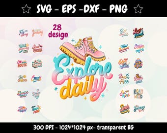 Travel Quotes SVG Bundle: Summer Vacation & Adventure (28 Files Included | png dxf eps)