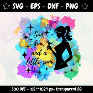 Party Girl with Cocktail SVG: Bachelorette Clipart, Commercial Use