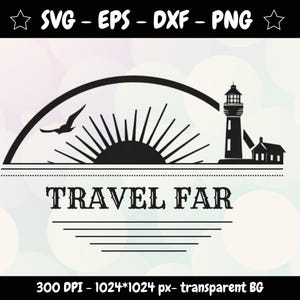 Lighthouse SVG | Sticker for T-Shirts, Mugs, Tumblers, Journals | Included svg, eps, dxf | Cricut & Silhouette Cut File, maritim clip art