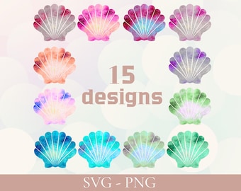 Snäckskal PNG SVG Clipart-paket — Kustnära nautisk strandsommar Svg | Havsskalsommardesign