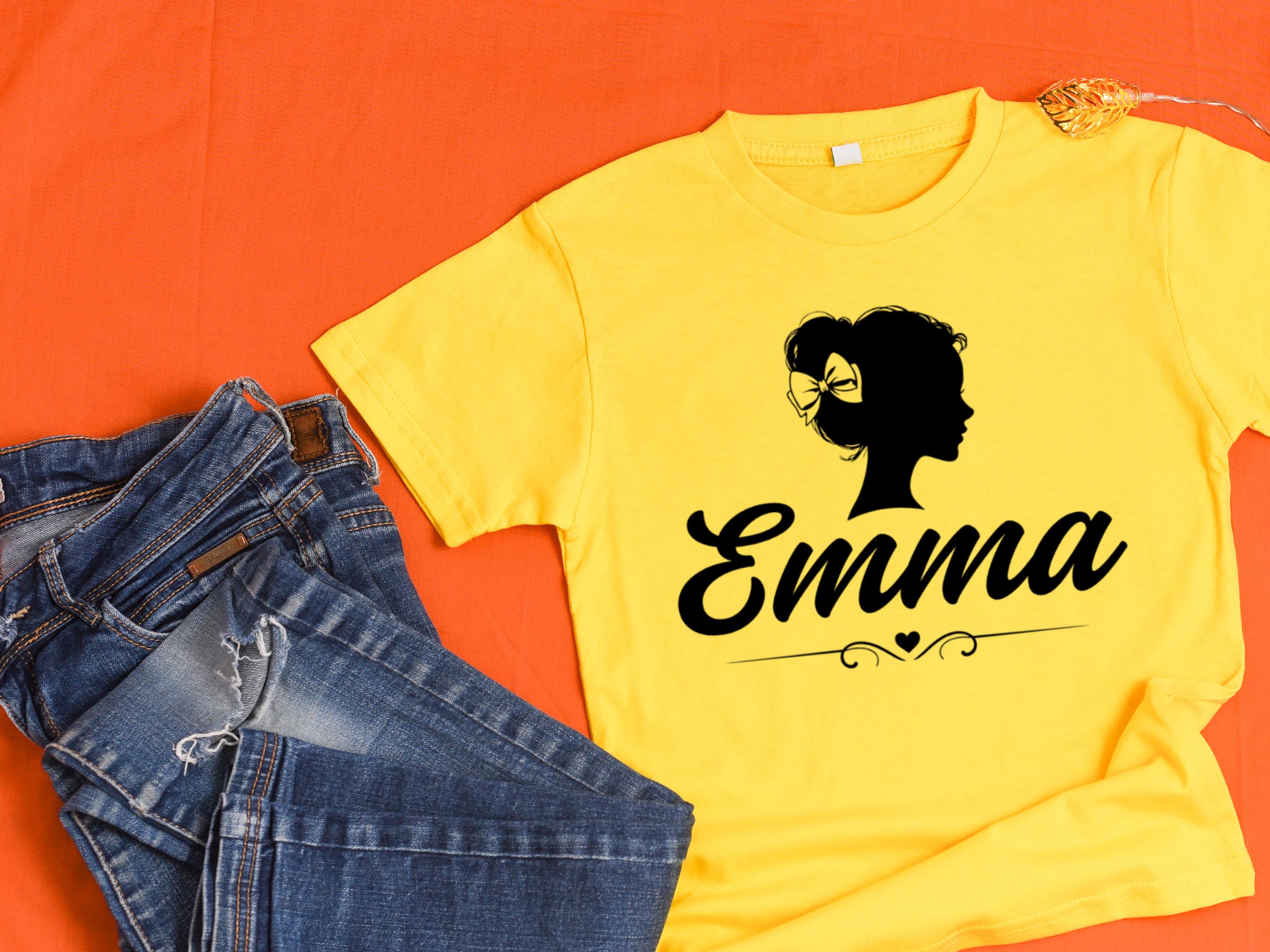 Emma SVG Girl Silhouette - Personalized Girl Name Shirt | Hand