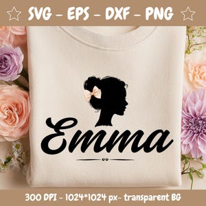 Name SVG Design: Hand Lettered Emma - Nursery Signs & Invitations