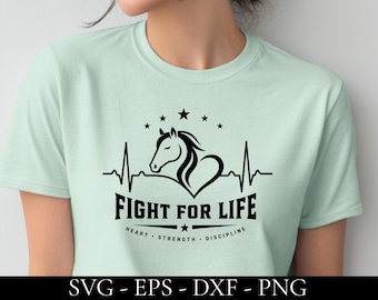 Pferde Shirt SVG - Pferdeherz SVG, Reiter SVG, motivierend SVG, Pferdesilhouette, Pferdeliebhaber SVG, Cricut Cut Datei Png Dxf Eps