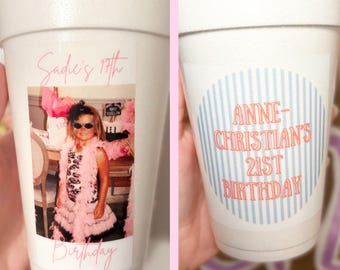 Personalized Styrofoam Cups | Custom Party Cups for Birthdays, Bachelorettes, Graduations, Dorm Move Ins + More!