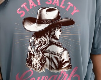 Cowgirl Shirt Graphic Tee Salty Rodeo Bull Riding Western Rodeo Season Gift for Women