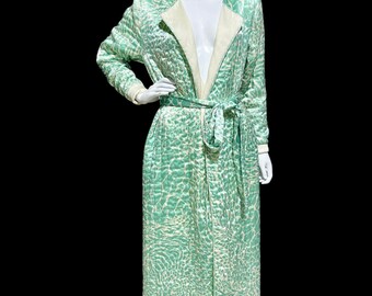 Vintage 1940s Dressing Gown Robe Shiny Liquid White Satin With Waterfall Back One Size Etsy
