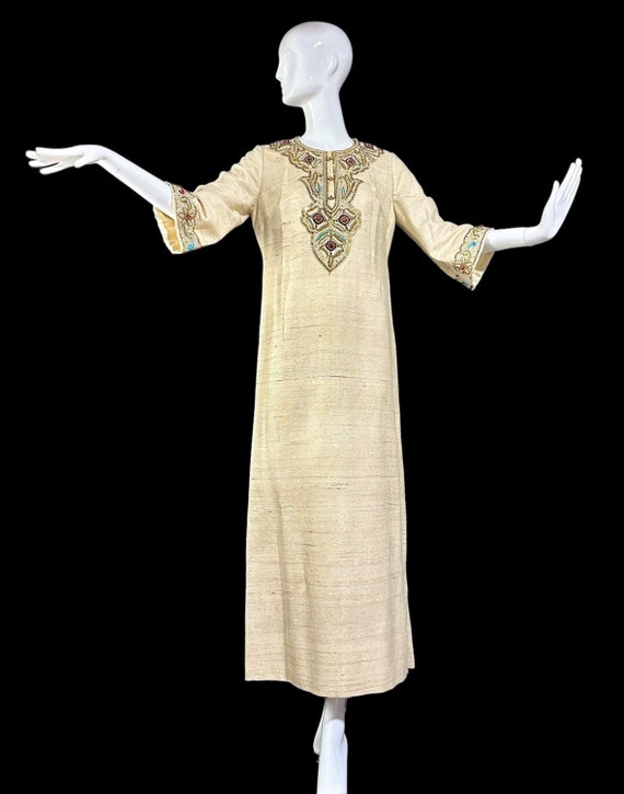 1960s Goldworm Silk & Knit Caftan Dress main image 0
