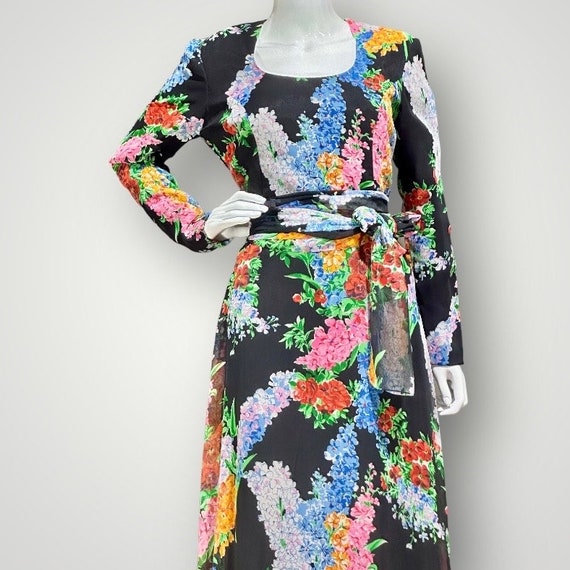 vintage evening dress, Razook’s poly chiffon bold… - image 9