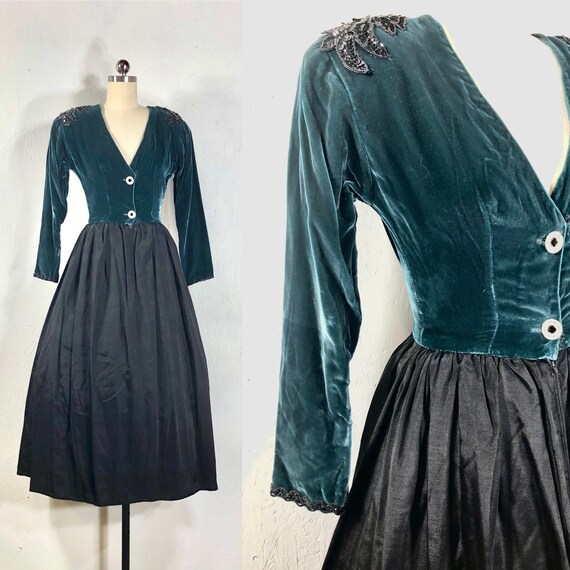 40s dress / vintage 1940s dress / cocktail party d