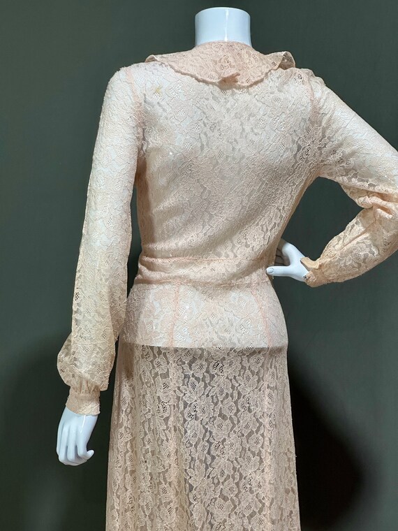 Robe D'intérieur Vintage Flobért - Soie 100% - Taille S - Années 1940/50 - Très Bon état