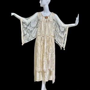 1920er Jahre Seidenspitze Brautkleid: Handgefertigtes Flapper Brautkleid