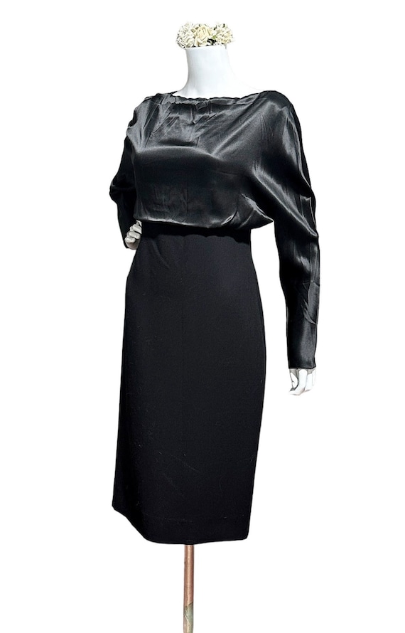 Vintage VALENTINO evening dress, Y2K black silk an