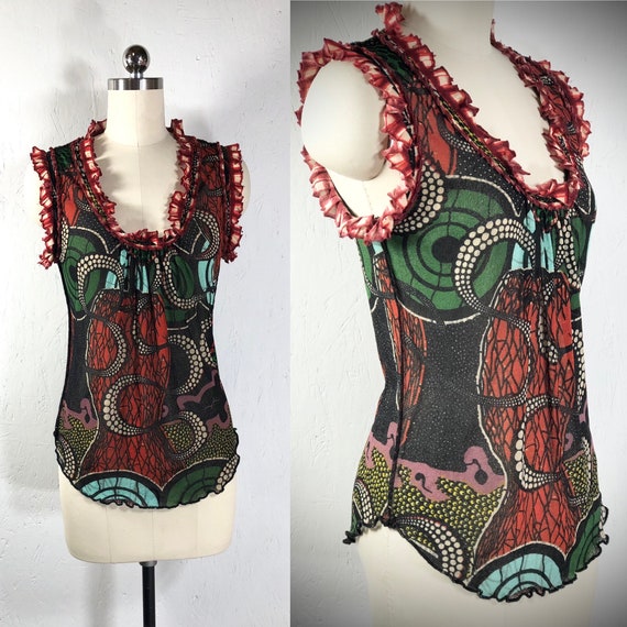 90s mesh top / vintage Jean Paul Gaultier Soliel m