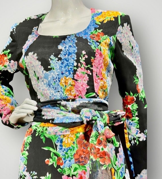 vintage evening dress, Razook’s poly chiffon bold… - image 8