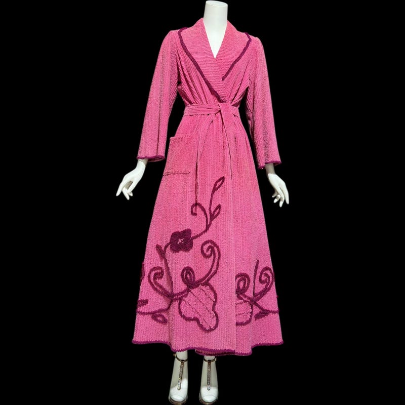 Pink Chenille Robe by Woman Within