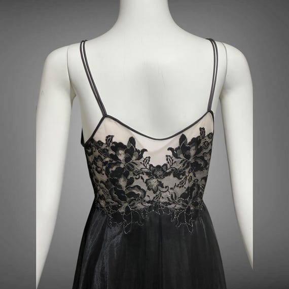VANITY FAIR vintage 1950s nightgown, Powder Blue Nylon Lace House Dress Grecian Goddess main image 1