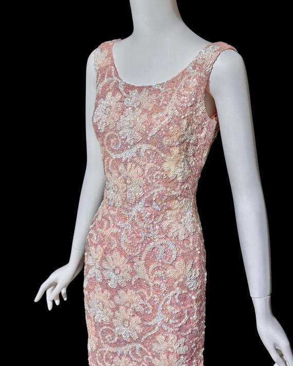 Vibrant 1960s Pink Rosebuds Silk Tank Top (S/M)