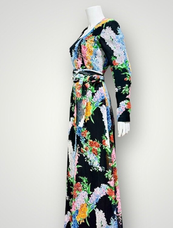 vintage evening dress, Razook’s poly chiffon bold… - image 4