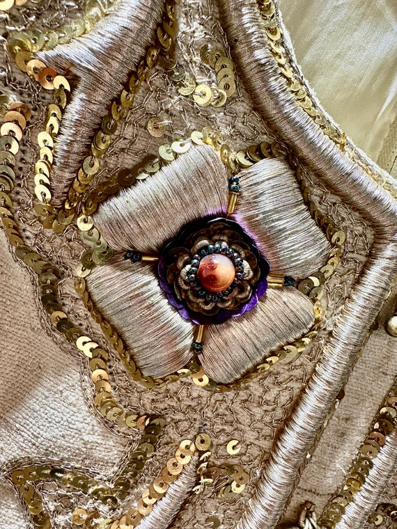 MOROCCAN KAFTAN vintage 1960s raw silk caftan evening dress, Hand Made Hot Pink and gold metallic
