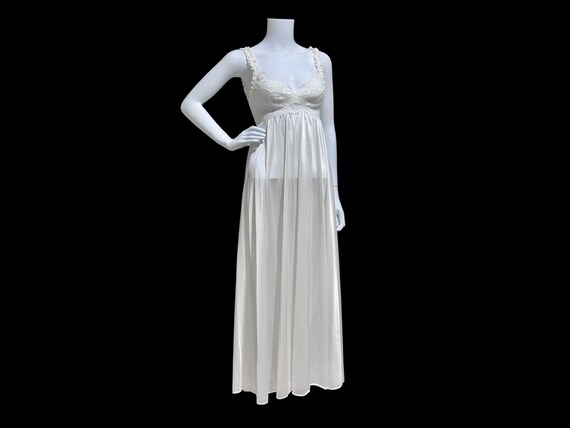 vintage nightgown slip dress, OLGA 92040 Snowy wh… - image 1