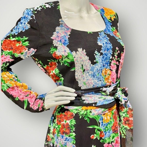 vintage evening dress, Razook’s poly chiffon bold… - image 3